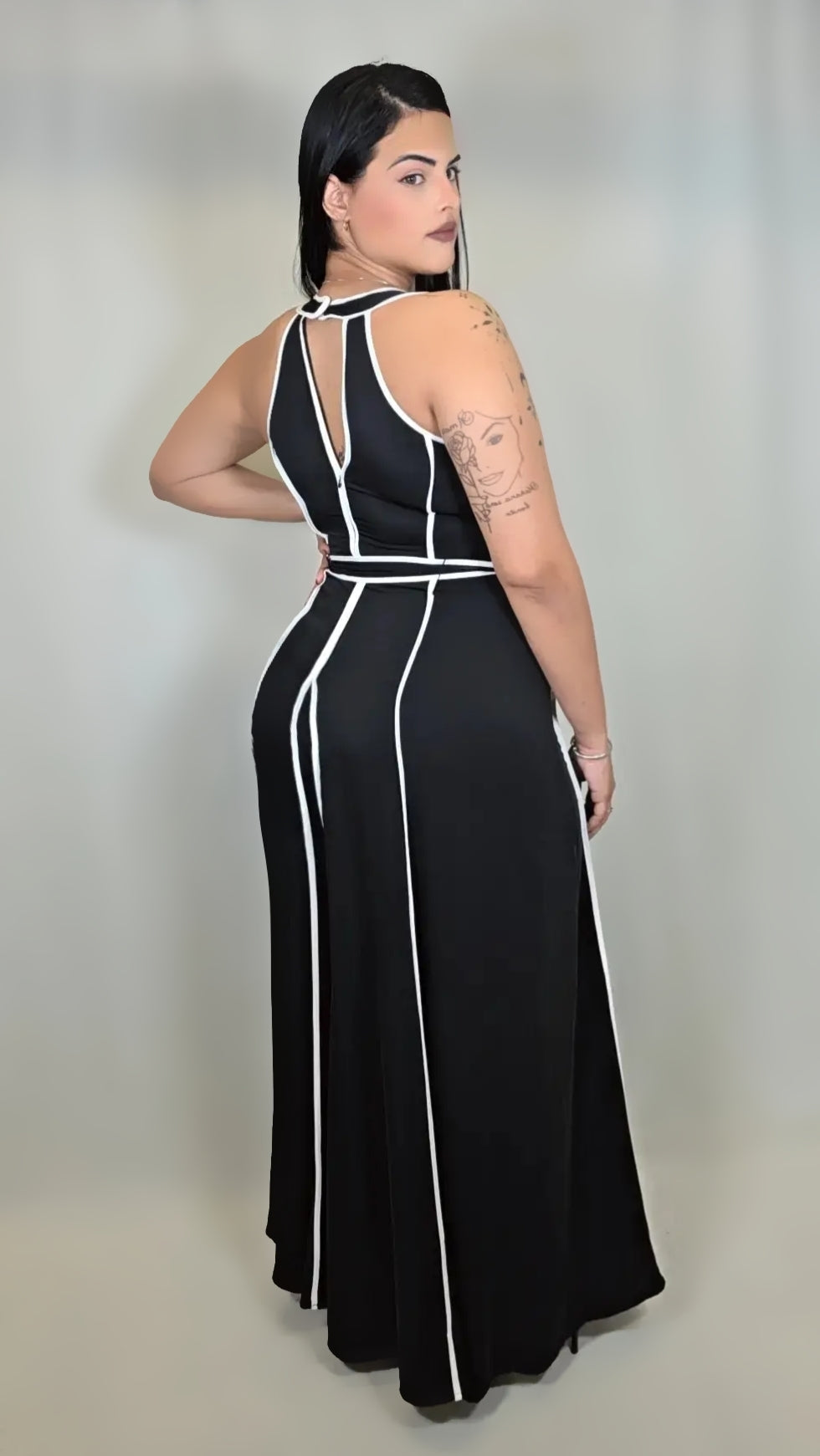 Black & White Wide Leg Jumpsuit