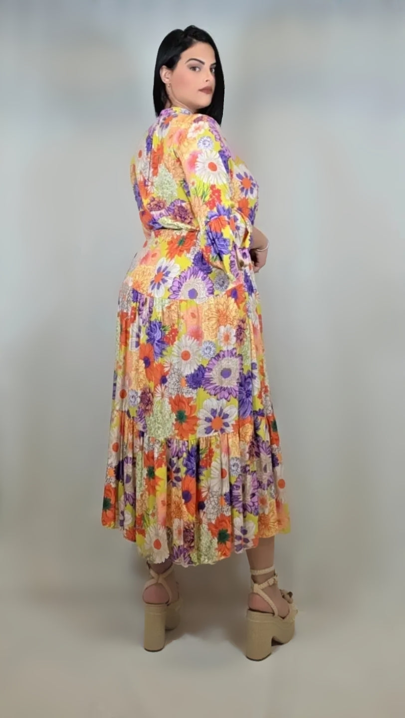 Floral Print Button Down Dress