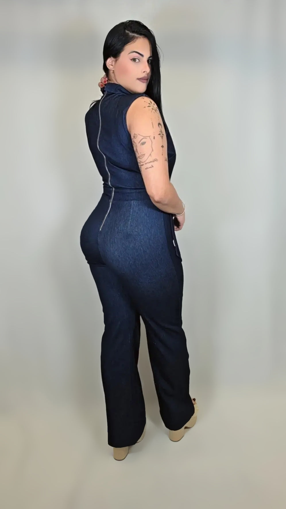 Denim Stretch Jumpsuit