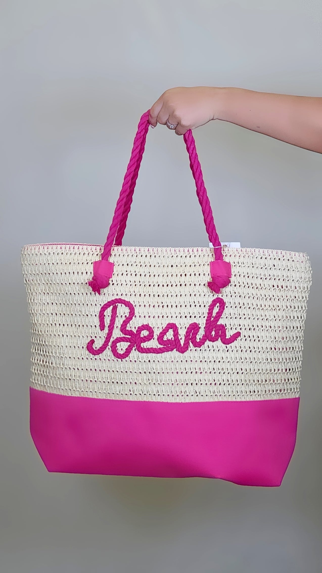 Straw Crochet Tote Beach Bag
