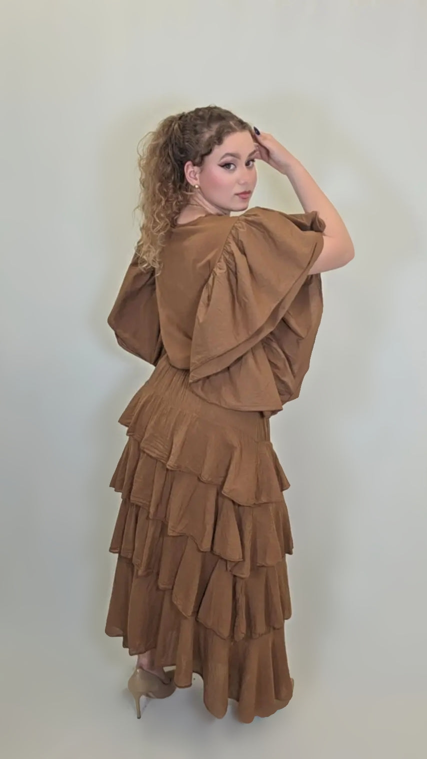 Cocoa Cascade Ruffle Set – Tiered Drama Edition