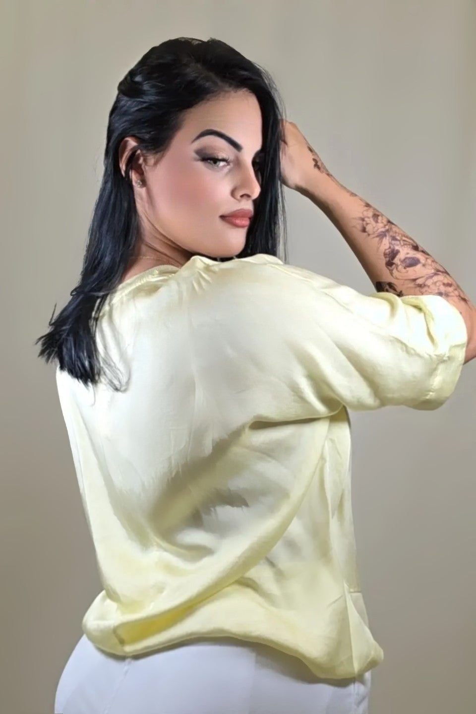 V-Neck Satin Blouse