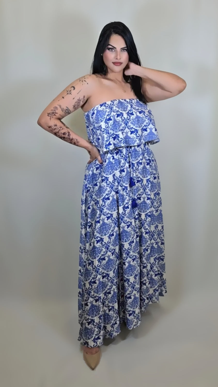 Tube Slit Maxi Dress