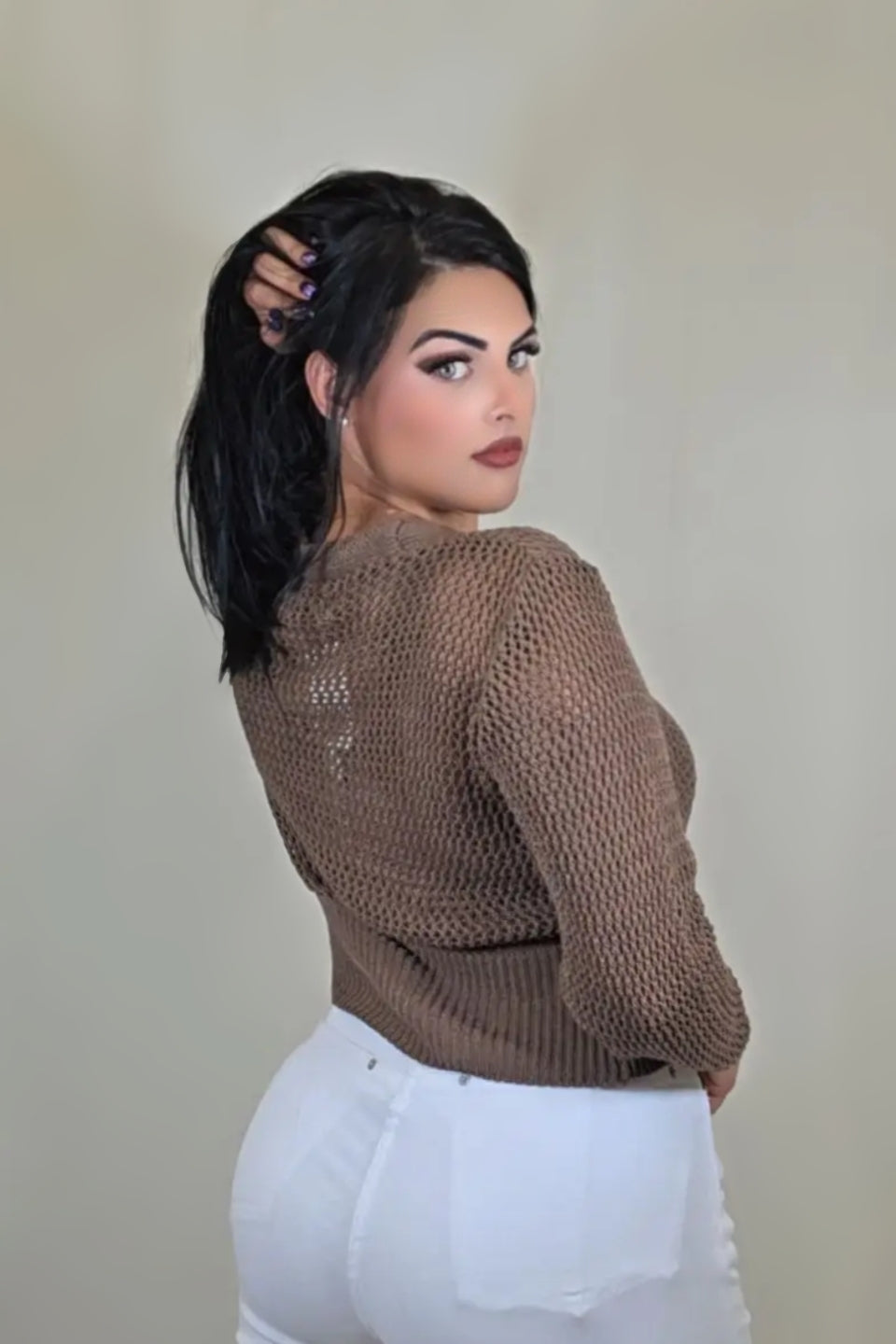 Knit Button-Up Crop Cardigan