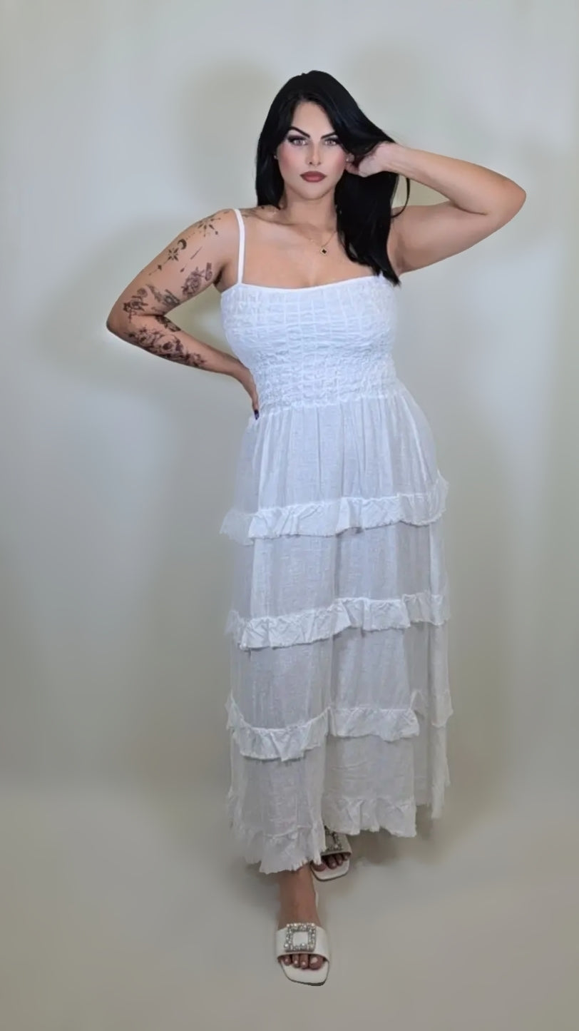 Popcorn Tiered Style Maxi Dress