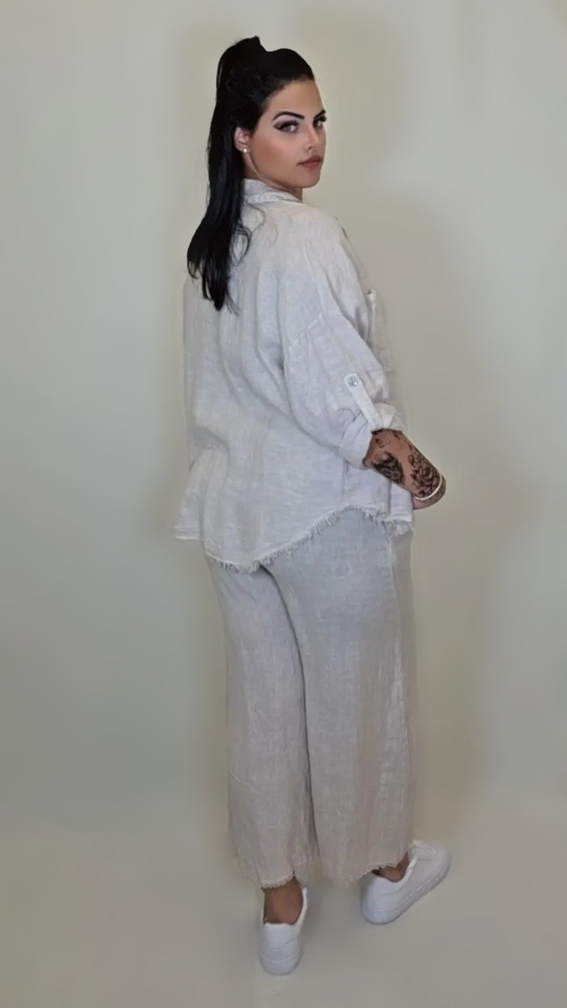 Coastal Linen Relaxed Set – Light Sand Edition