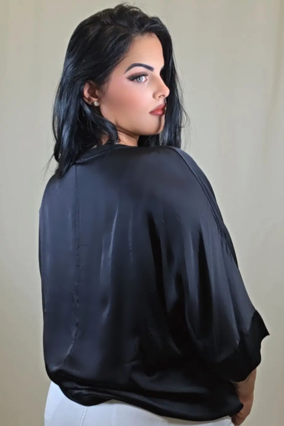V-Neck Satin Blouse