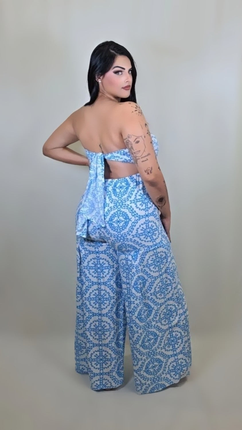 Strapple Ornate Print Jumpsuit