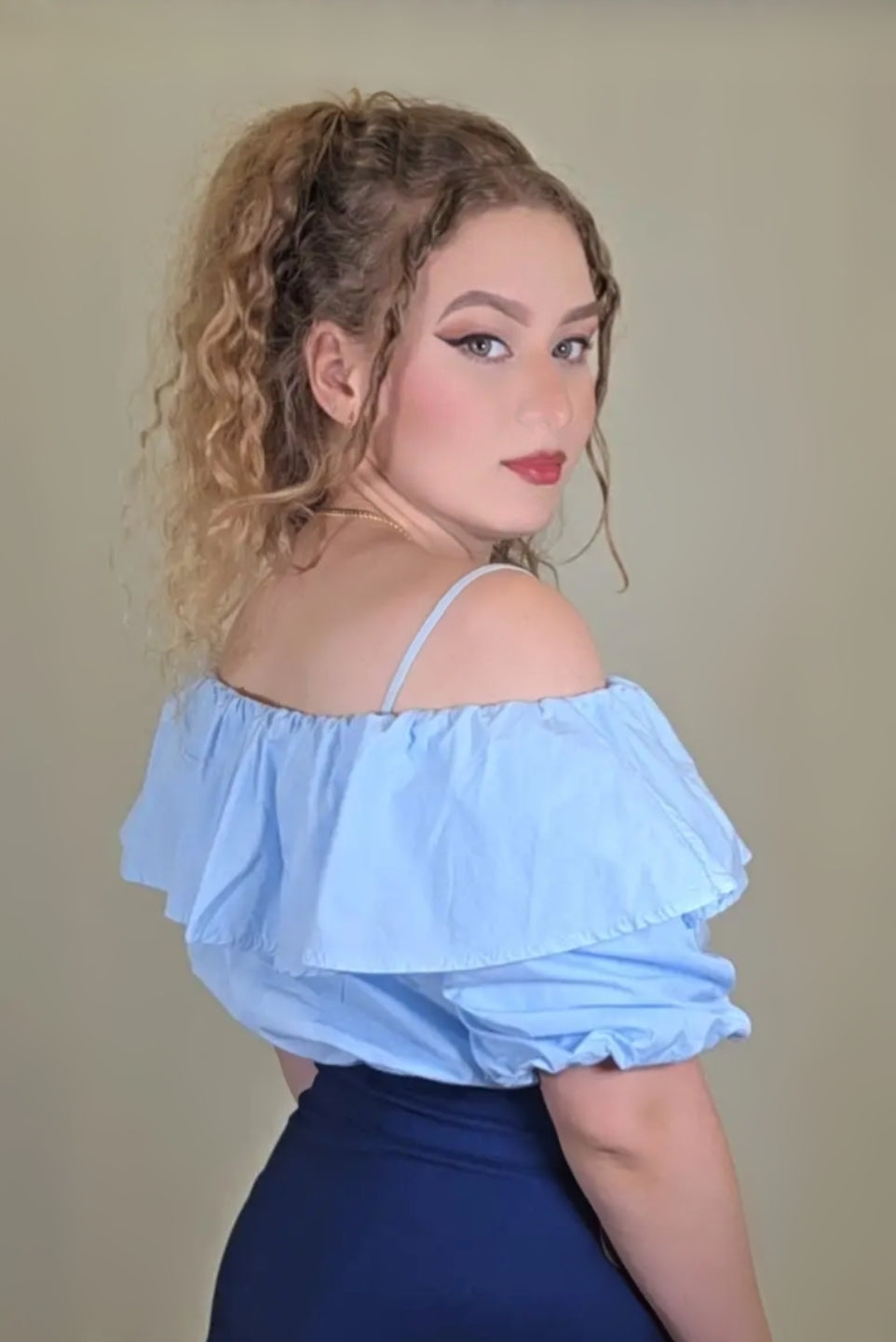 Ruffle Off-Shoulder Crop Top
