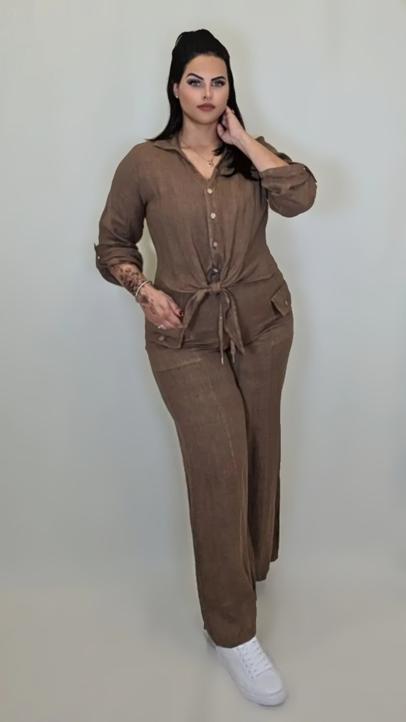 Utility Chic Tie-Front Set