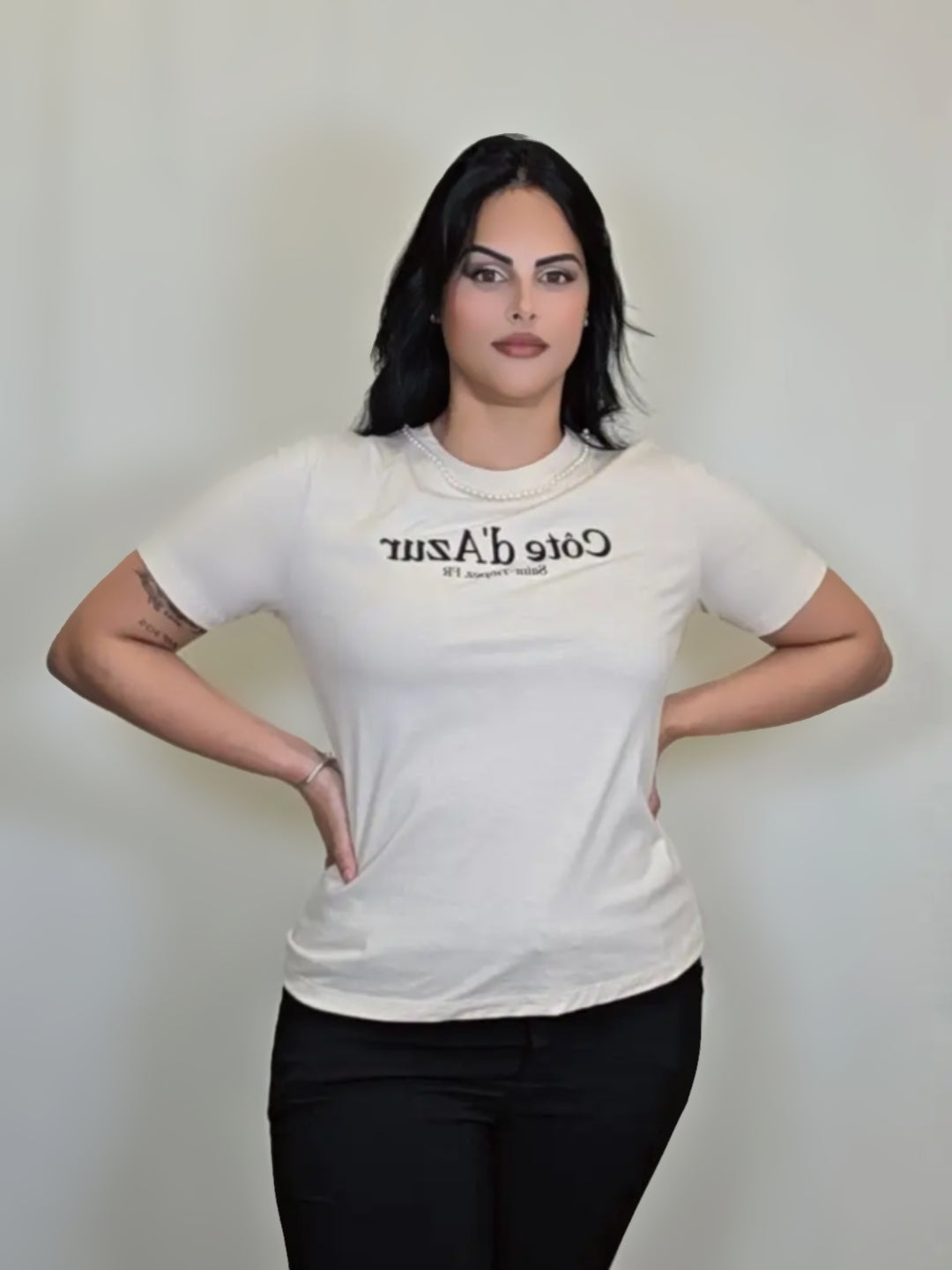 Graphic Tee Collar Neck