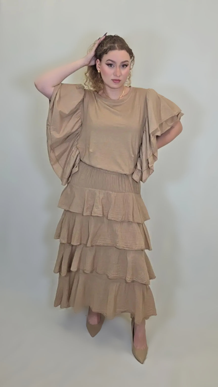 Cocoa Cascade Ruffle Set – Tiered Drama Edition