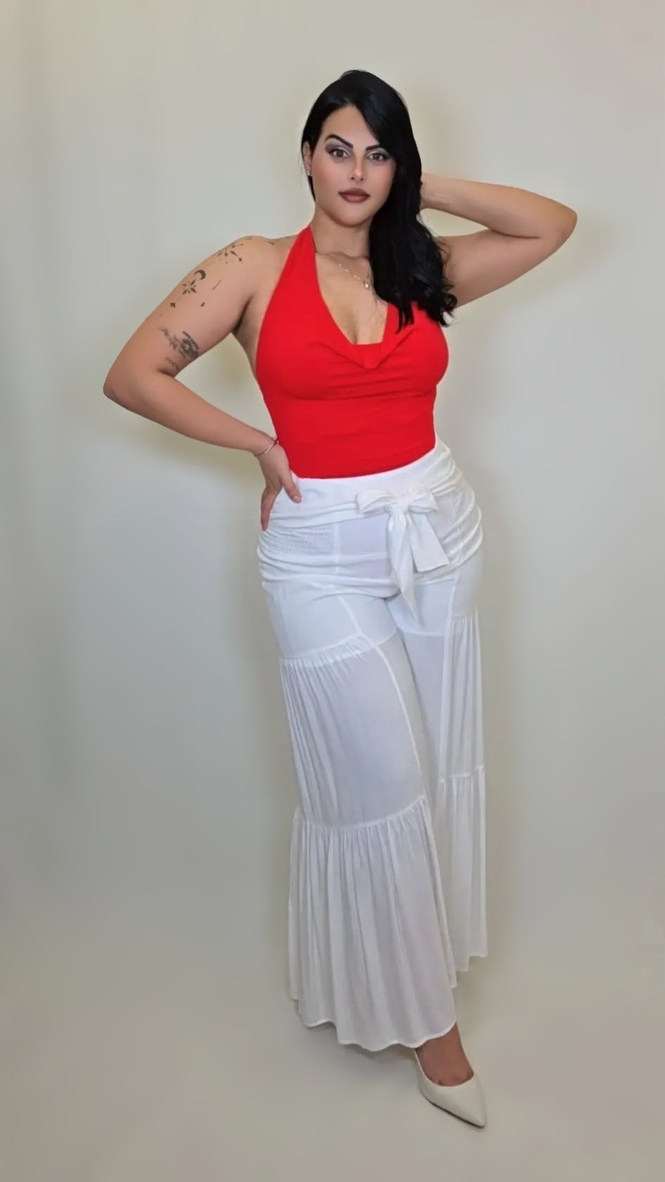 Tiered Wide Leg Flowy Pant
