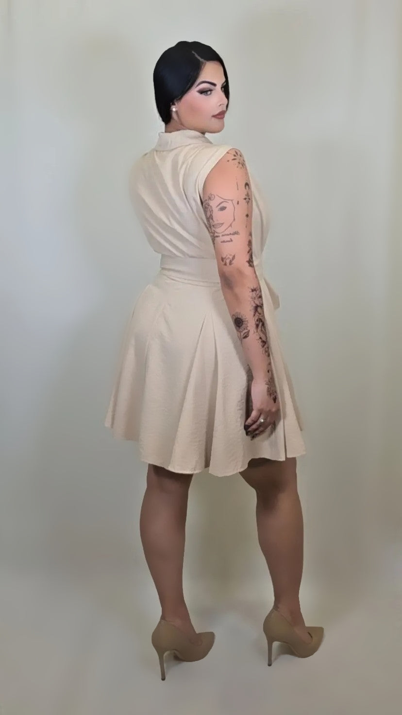 Sleeveless V-Neck Work Dress