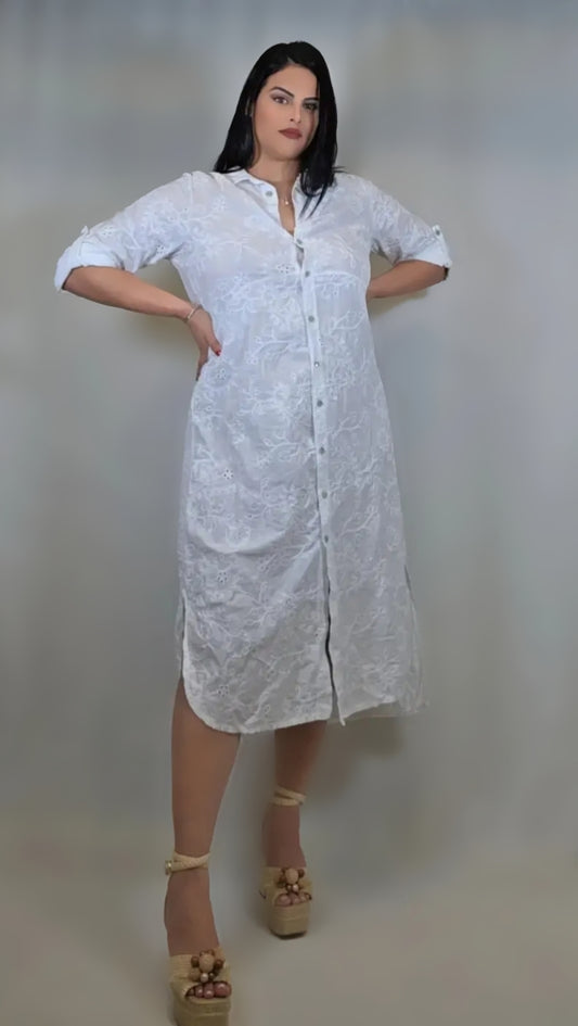 Cotton Linen Shirt Dress