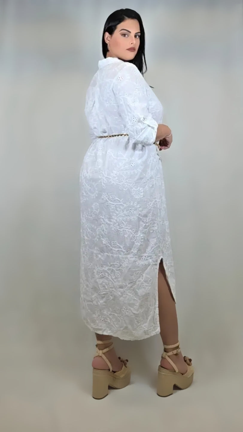 Cotton Linen Shirt Dress
