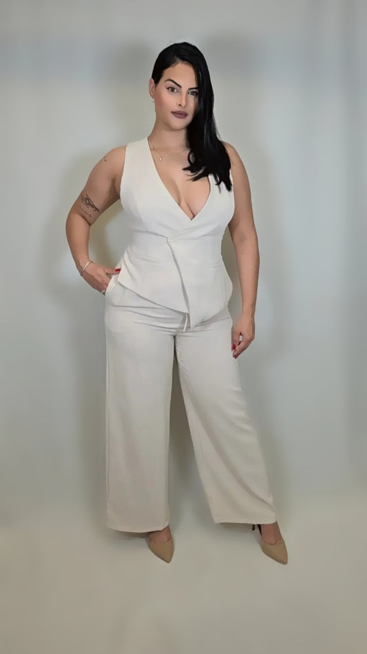 Two Piece Outfit Straight Leg Pant and Vest