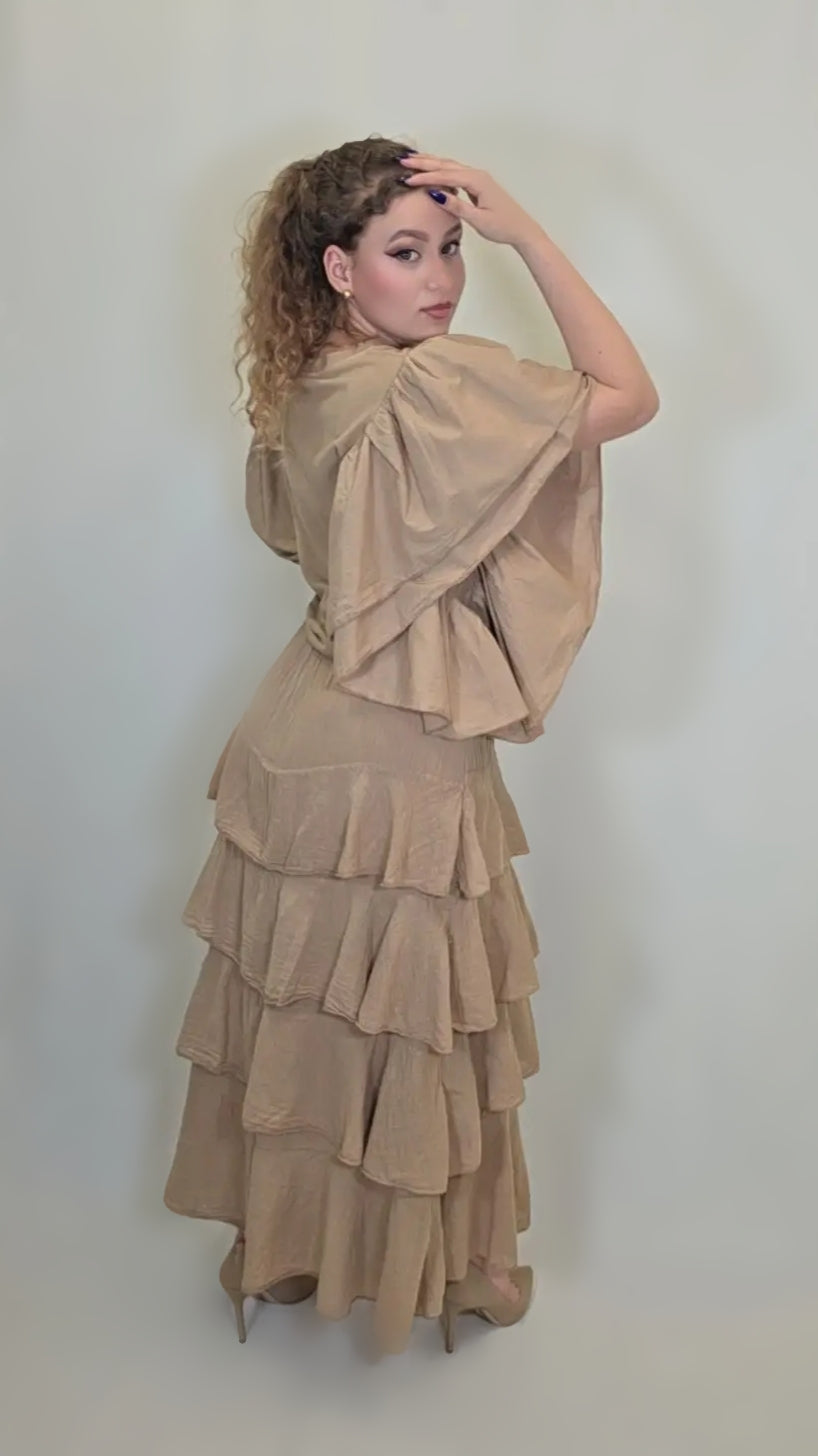 Cocoa Cascade Ruffle Set – Tiered Drama Edition