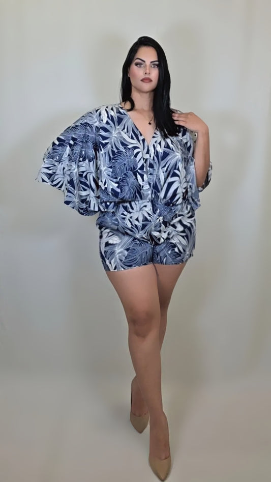 Tropical Print Romper