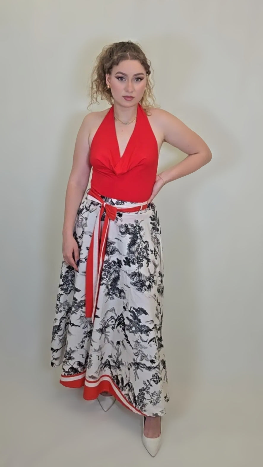 Toile Garden Wrap Skirt – Vintage Brown Bloom Edition
