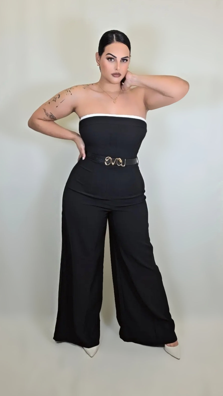 Women Summer Belted Jumpsuit