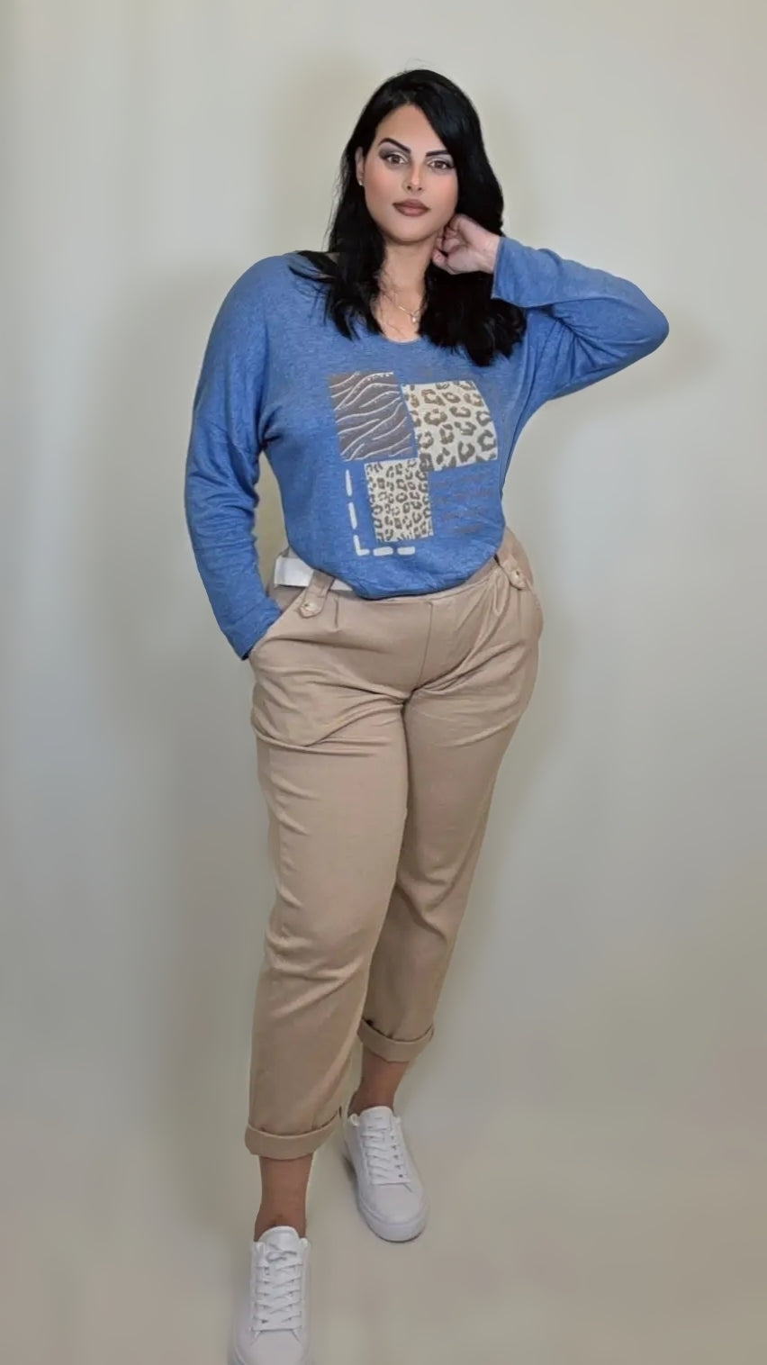 High Waist Stretch Paper Bag Pant