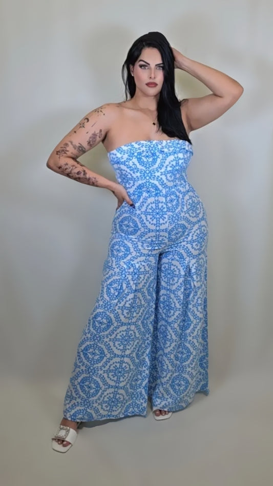 Strapple Ornate Print Jumpsuit