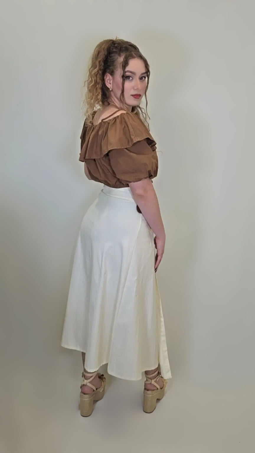 Buckle Wrap Skirt – Midi Statement Edition