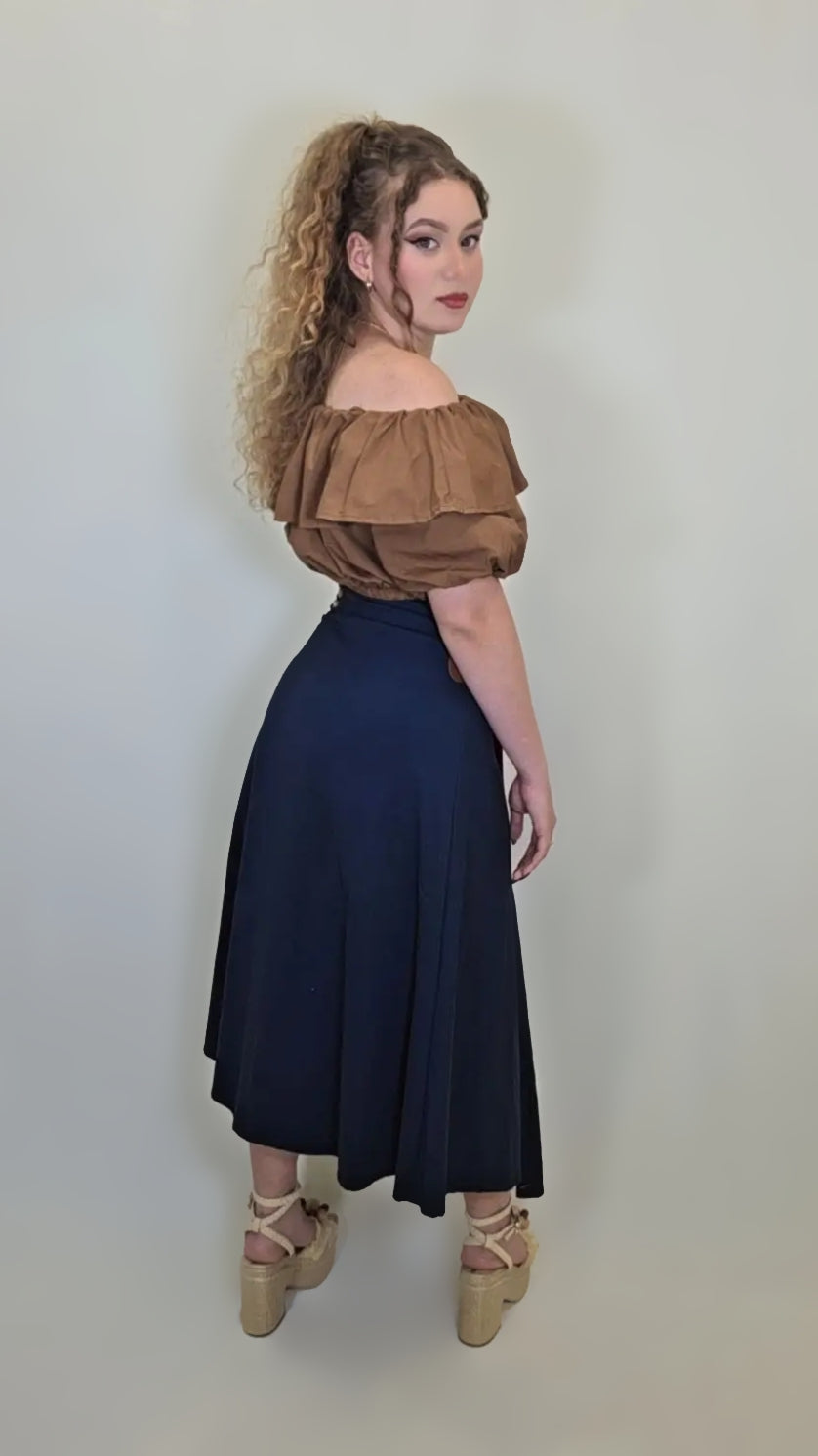Buckle Wrap Skirt – Midi Statement Edition