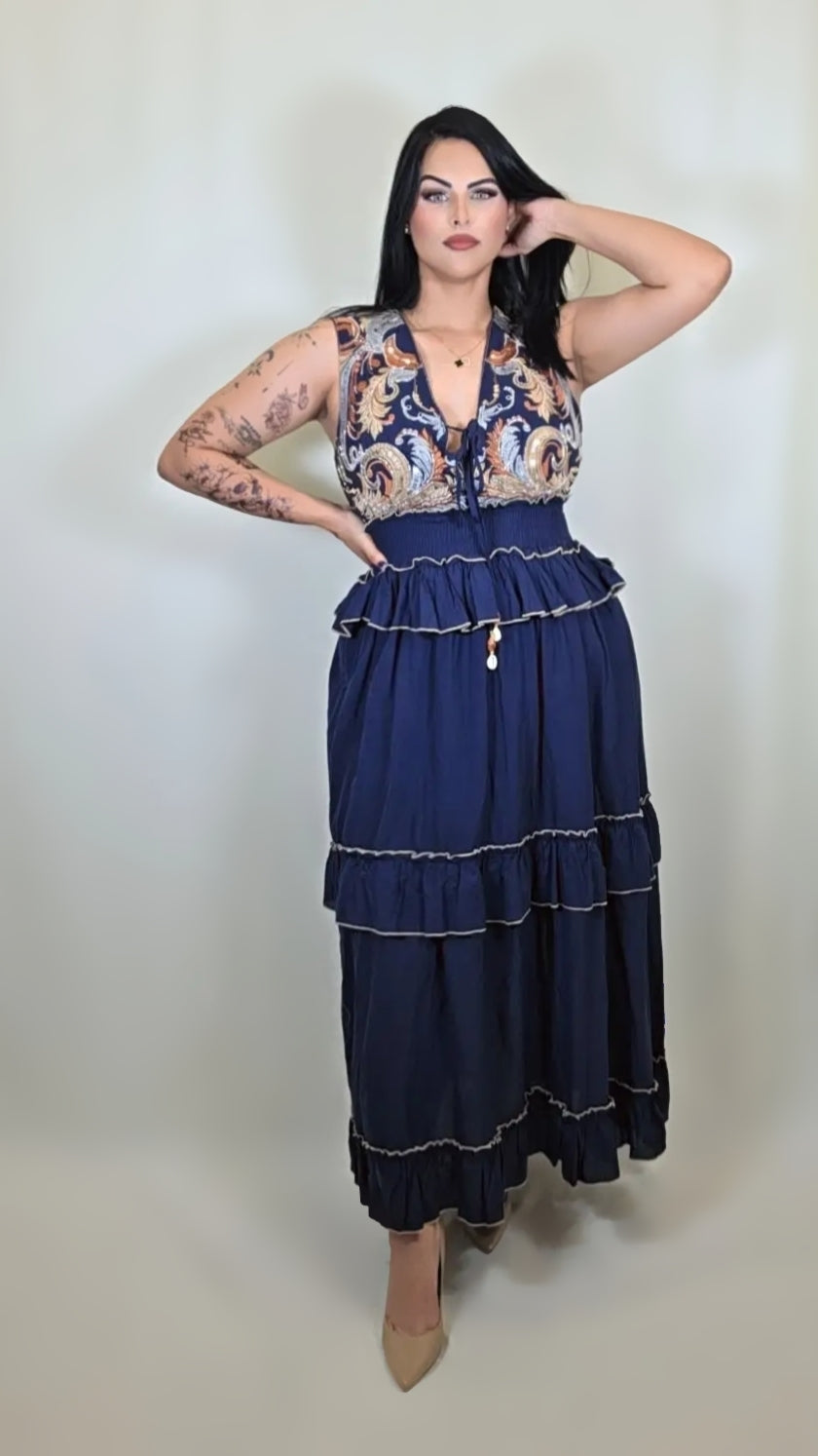 Olive Green Halter Neck Maxi Dress