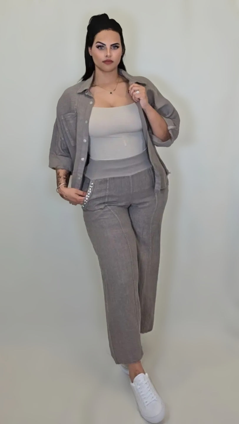 Coastal Linen Relaxed Set – Light Sand Edition