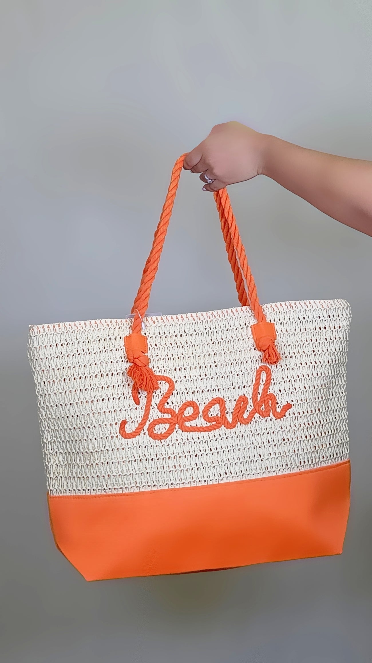 Straw Crochet Tote Beach Bag