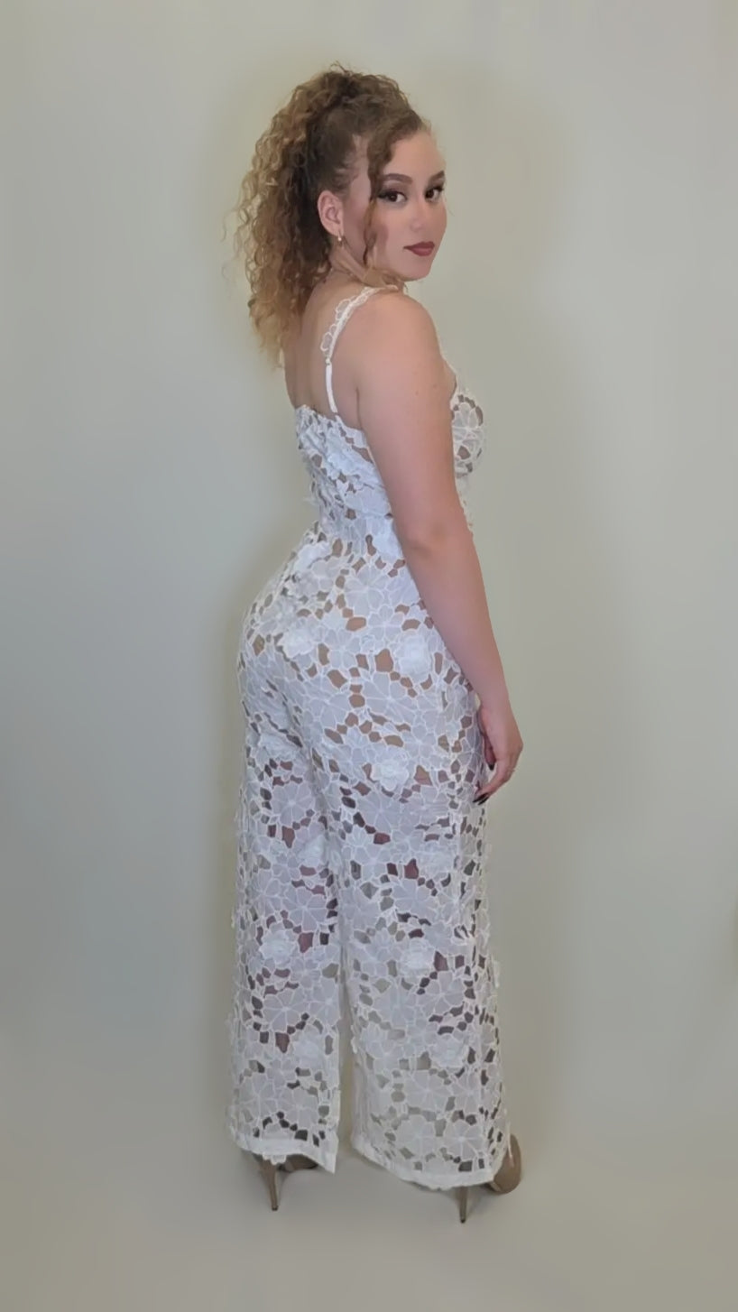 Floral Fantasy Sheer Lace Jumpsuit