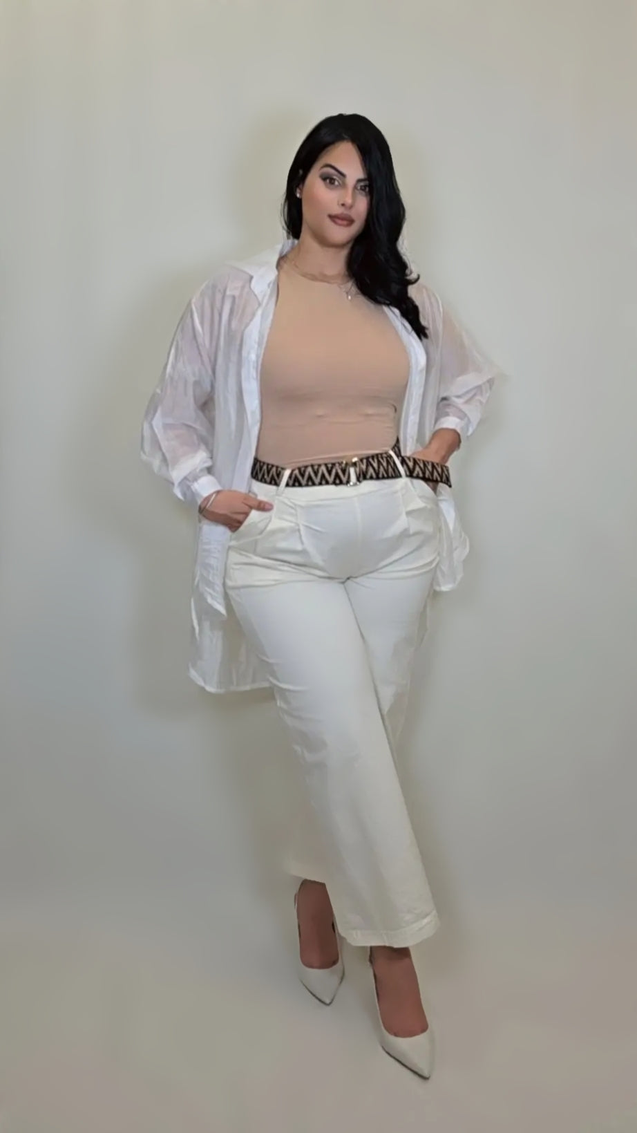 Widel Leg Elegant Belted Pant