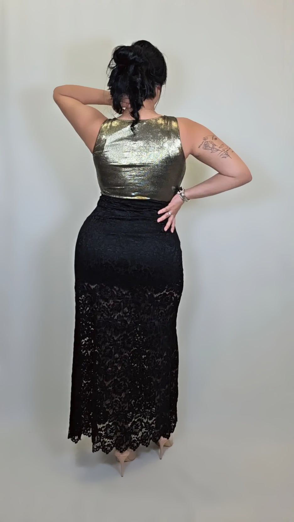 Lace Pencil Maxi Skirt