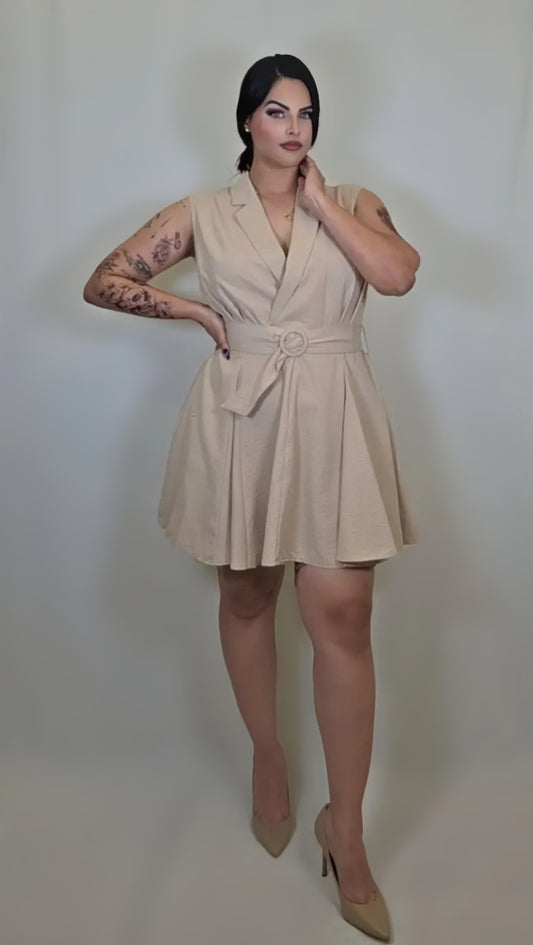 Sleeveless V-Neck Work Dress