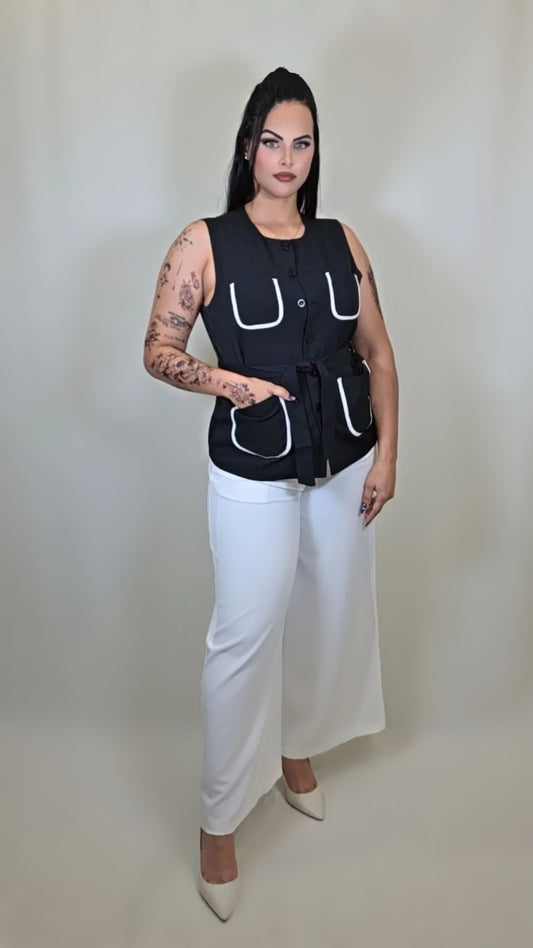 Two Piece Trouser With Multi Pocket Vest