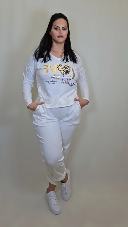 White Jogging Pant With Pockets