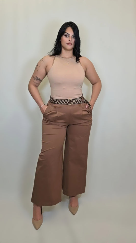 Widel Leg Elegant Belted Pant