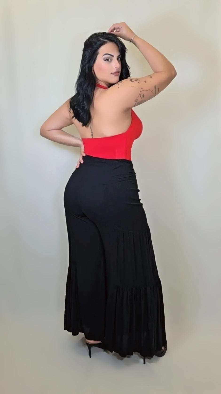 Tiered Wide Leg Flowy Pant