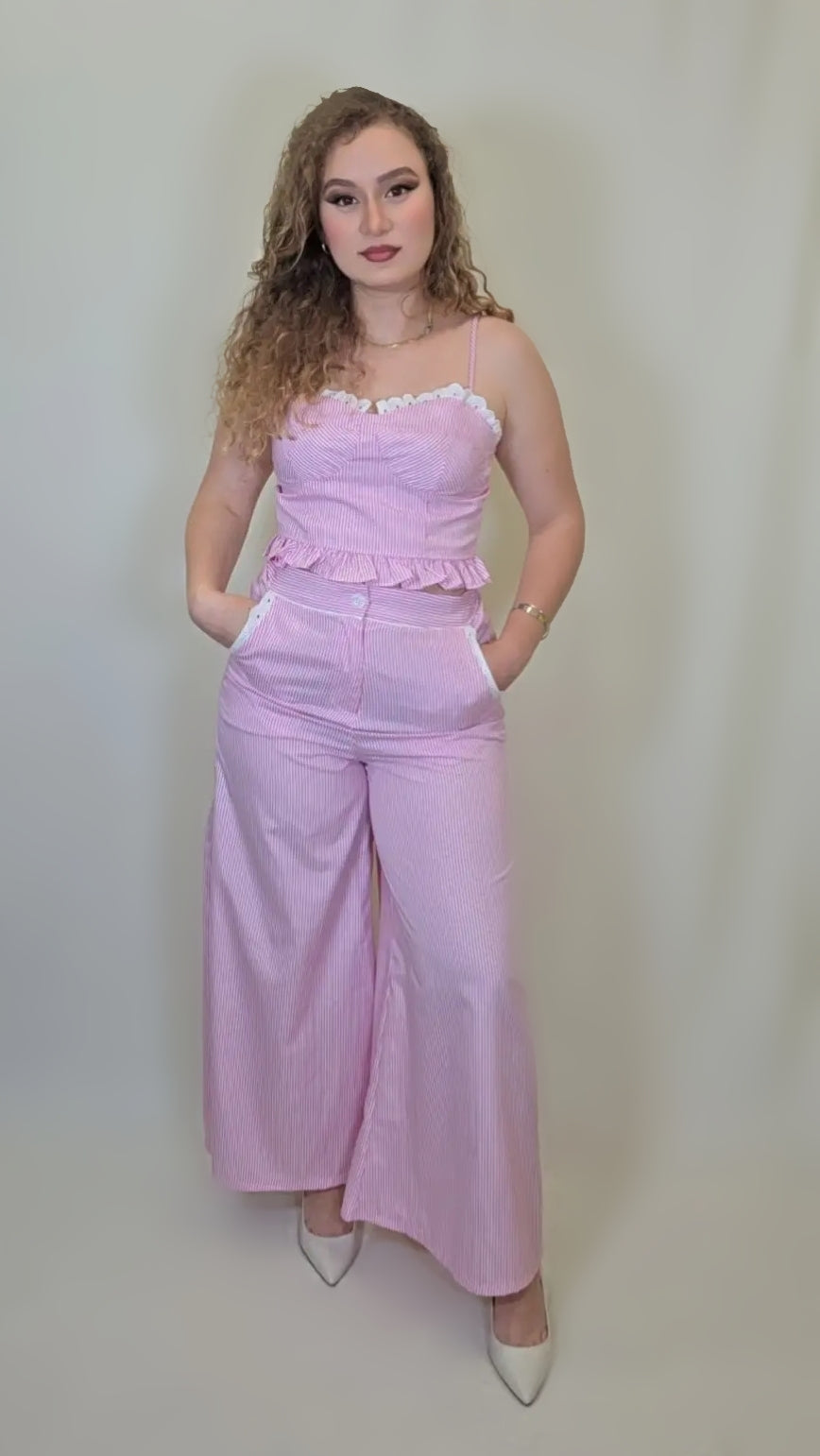 Sweet Stripes Ruffle Two-Piece Set