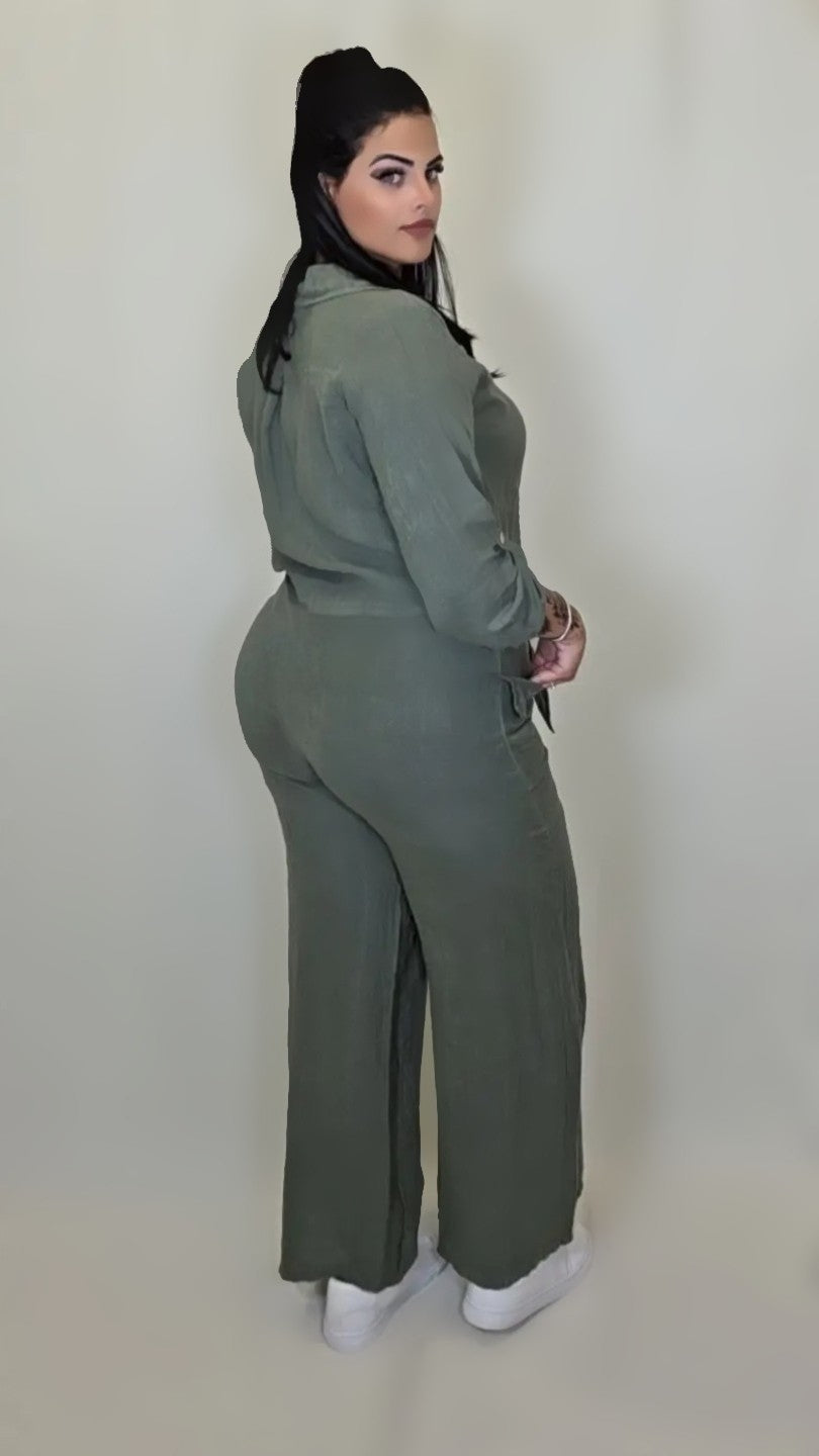 Utility Chic Tie-Front Set