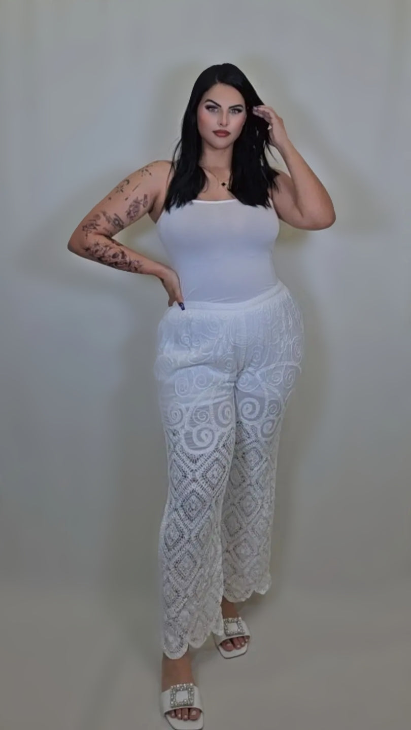 Laced Embroidery Pants