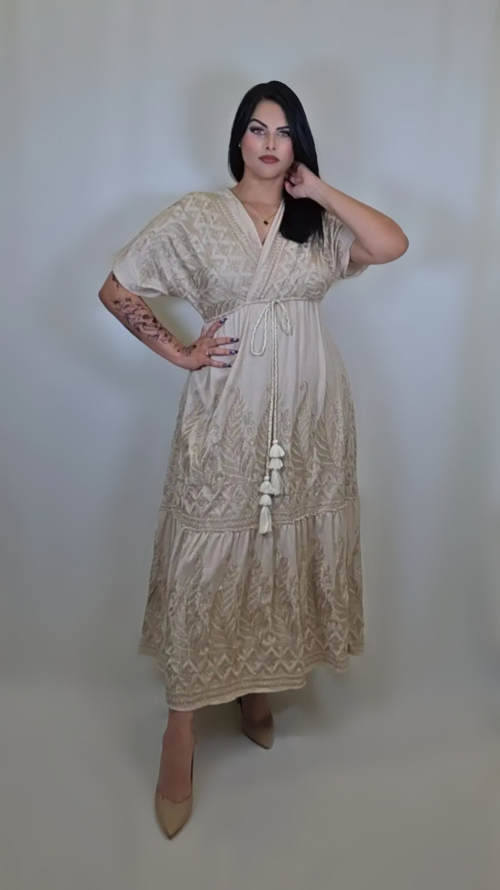 Boho Chic Long Dress with Ethnic Patterns