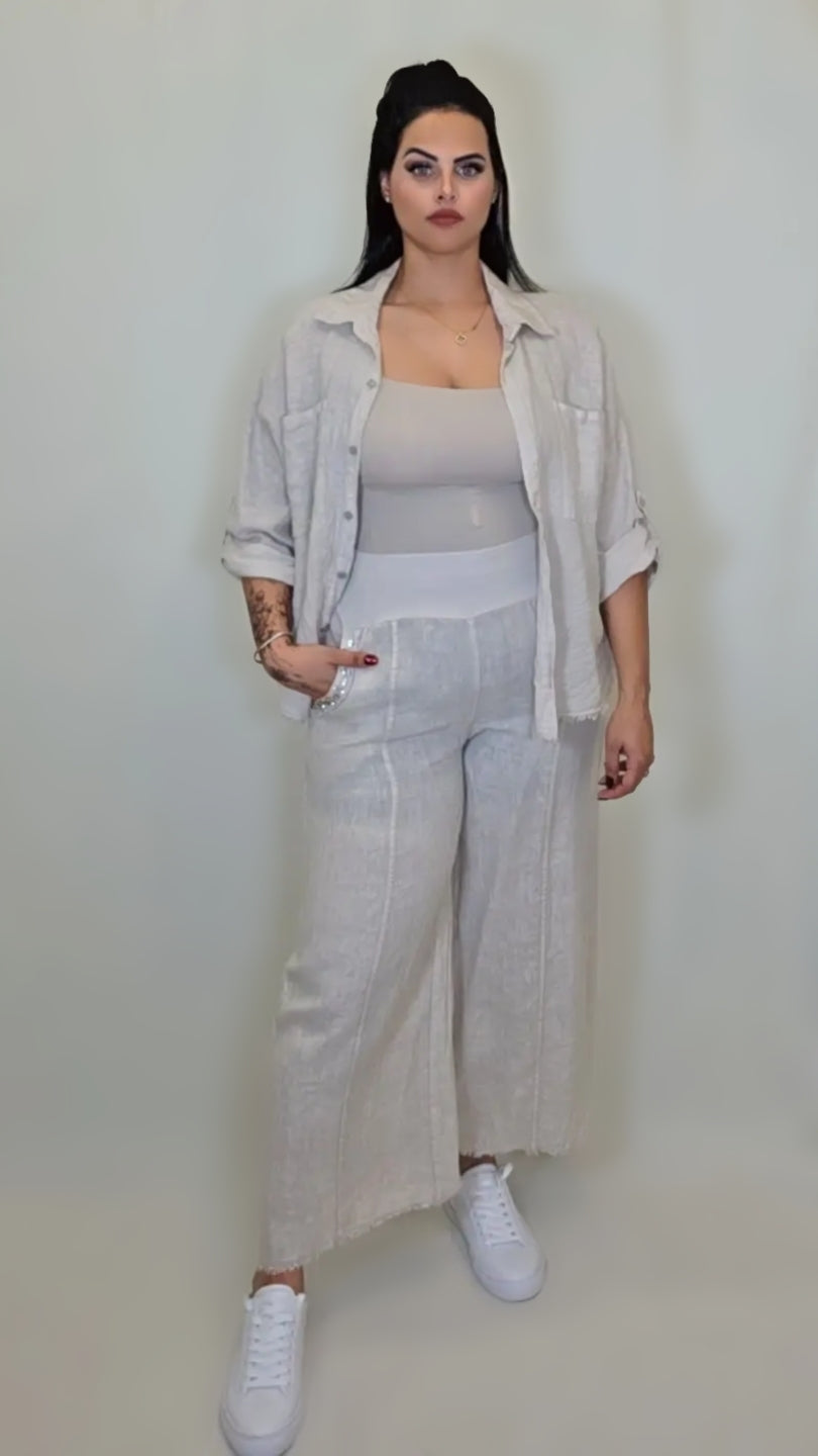 Coastal Linen Relaxed Set – Light Sand Edition