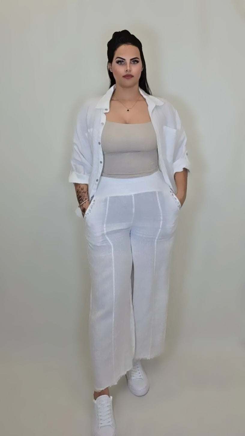 Coastal Linen Relaxed Set – Light Sand Edition