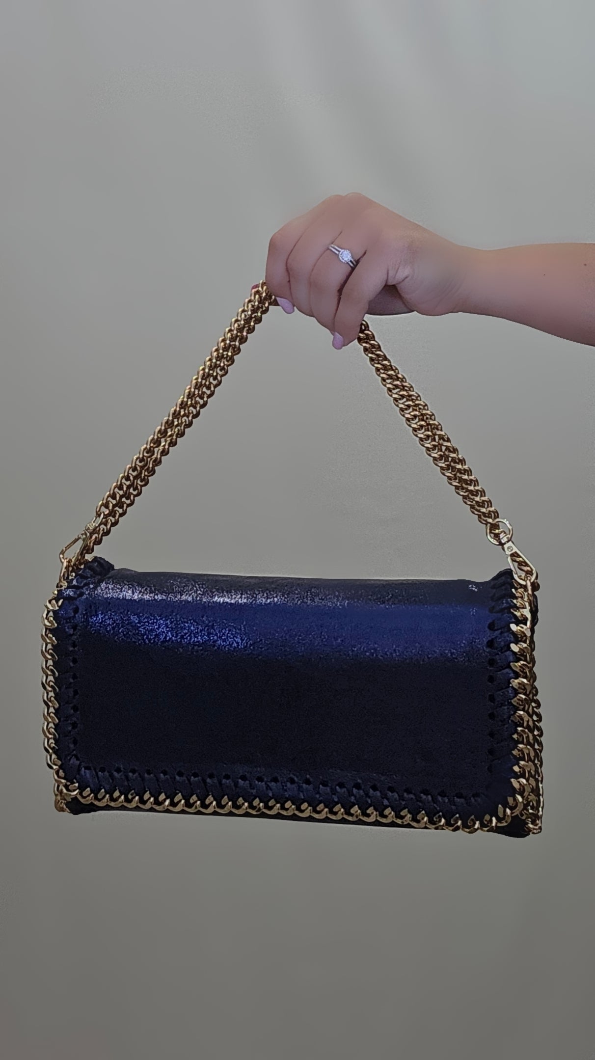 Silver Metallic Crossbody Chain Purse