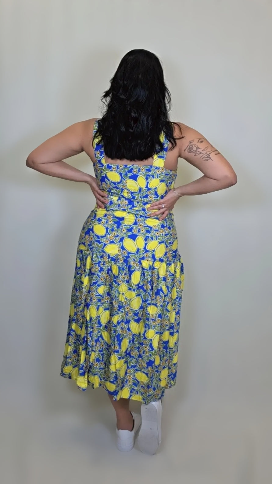 Sleeveless Lemon Midi Dress
