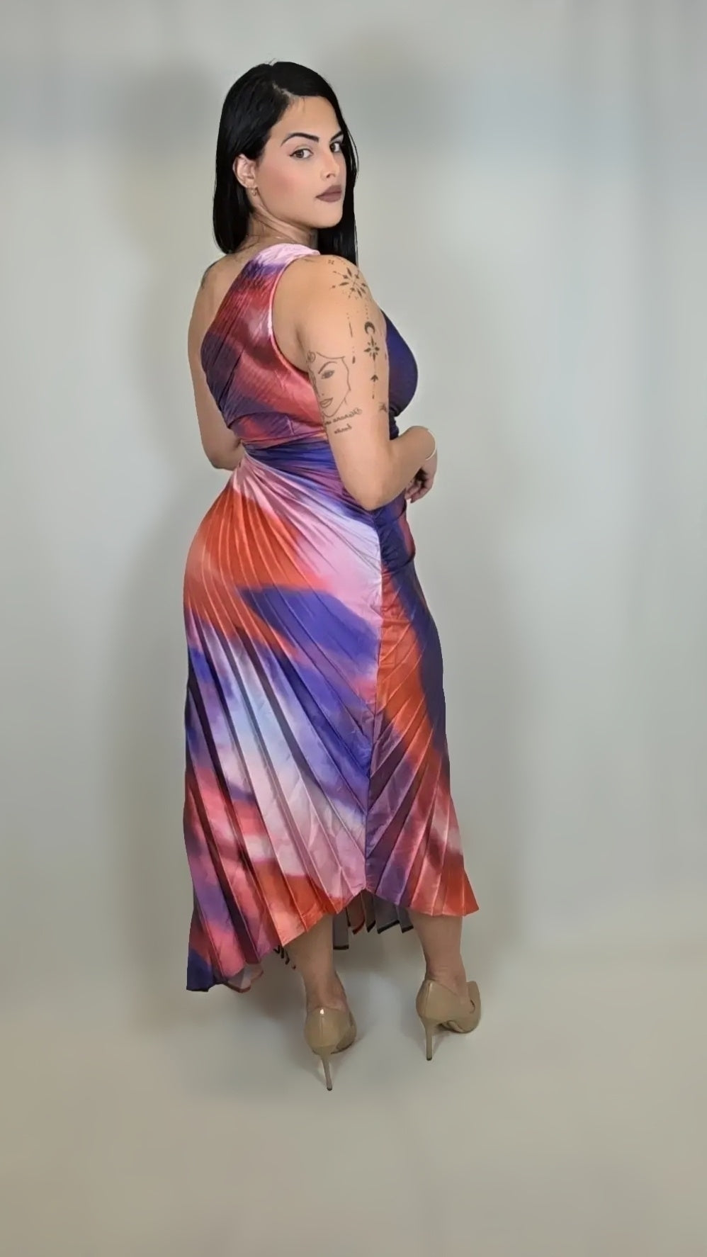 One Shoulder Open Side Maxi Dress