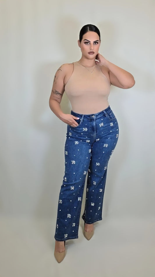 Daisy Daze Embroidered Denim